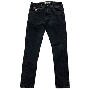Chevignon‎ Men's Black Denim Jeans Size 31/31 Mallard Embroidered Pocket VTG